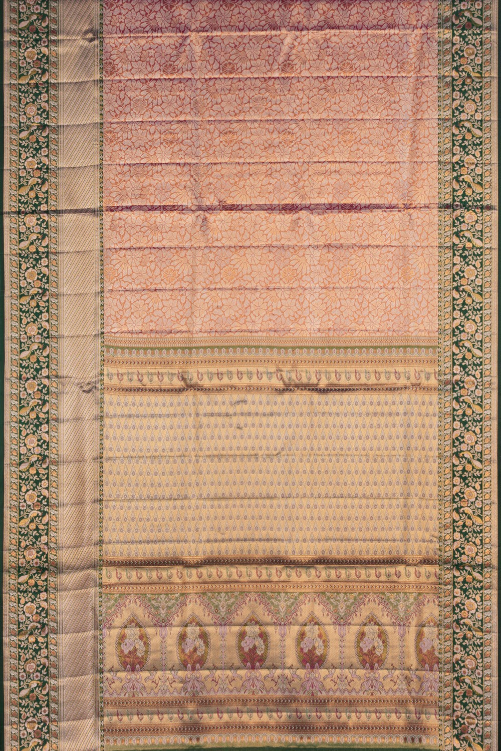 Image of Kanchipattu Pink Gold Brocade Saree